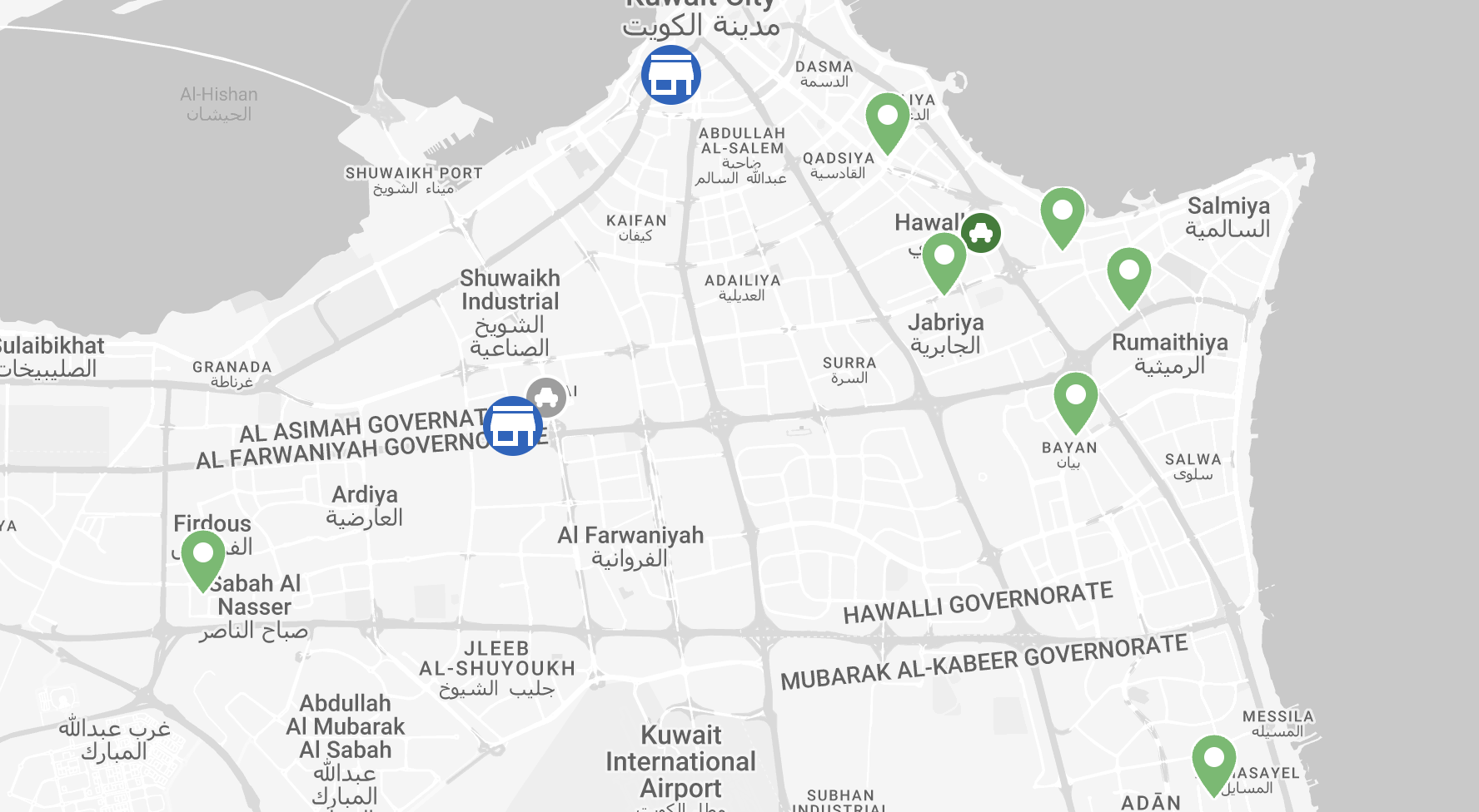 Real-time GPS tracking map